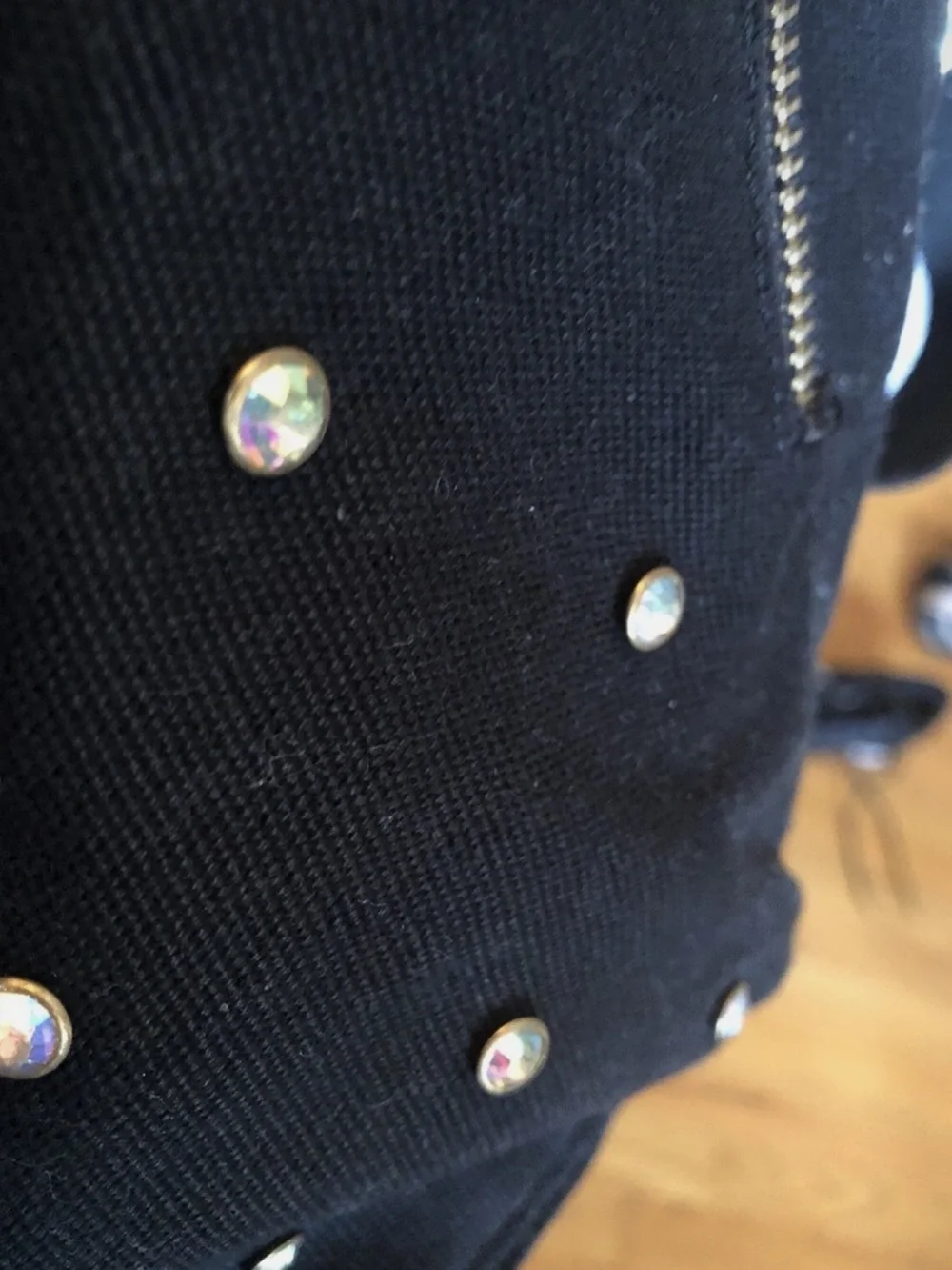 Victorias Secret Bling Campus Backpack Black With Iridescent Stones